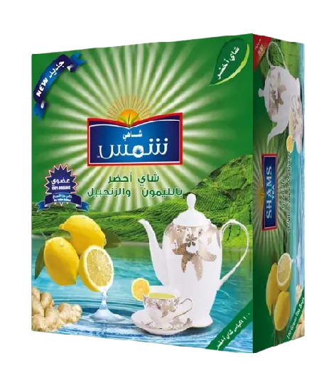 شاي اخضر بالليمون والزنجبيل